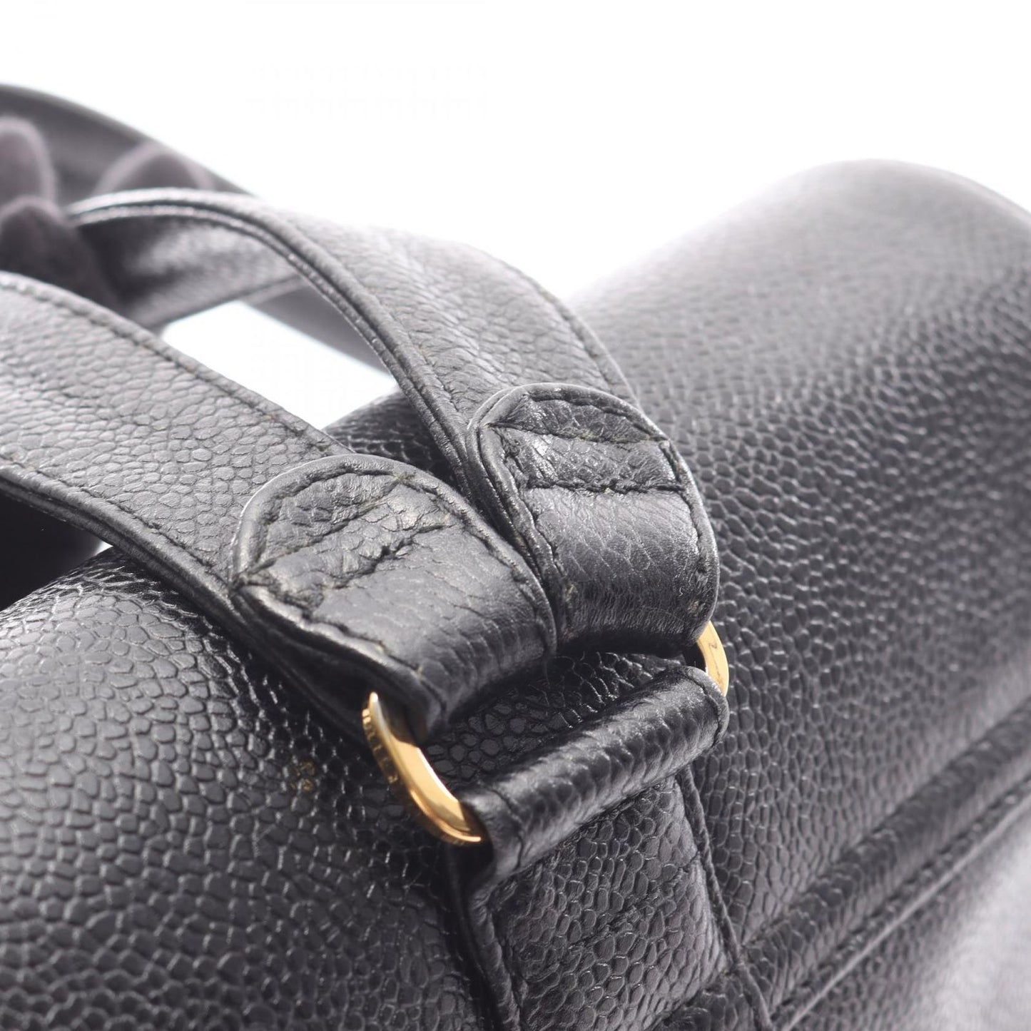 Chanel Backpack Triple CC Logo Black Caviar Leather Coco — view 9