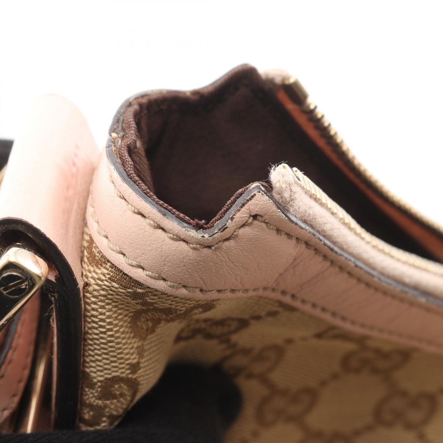 Gucci Shoulder Bag GG Canvas Beige Pink — view 9