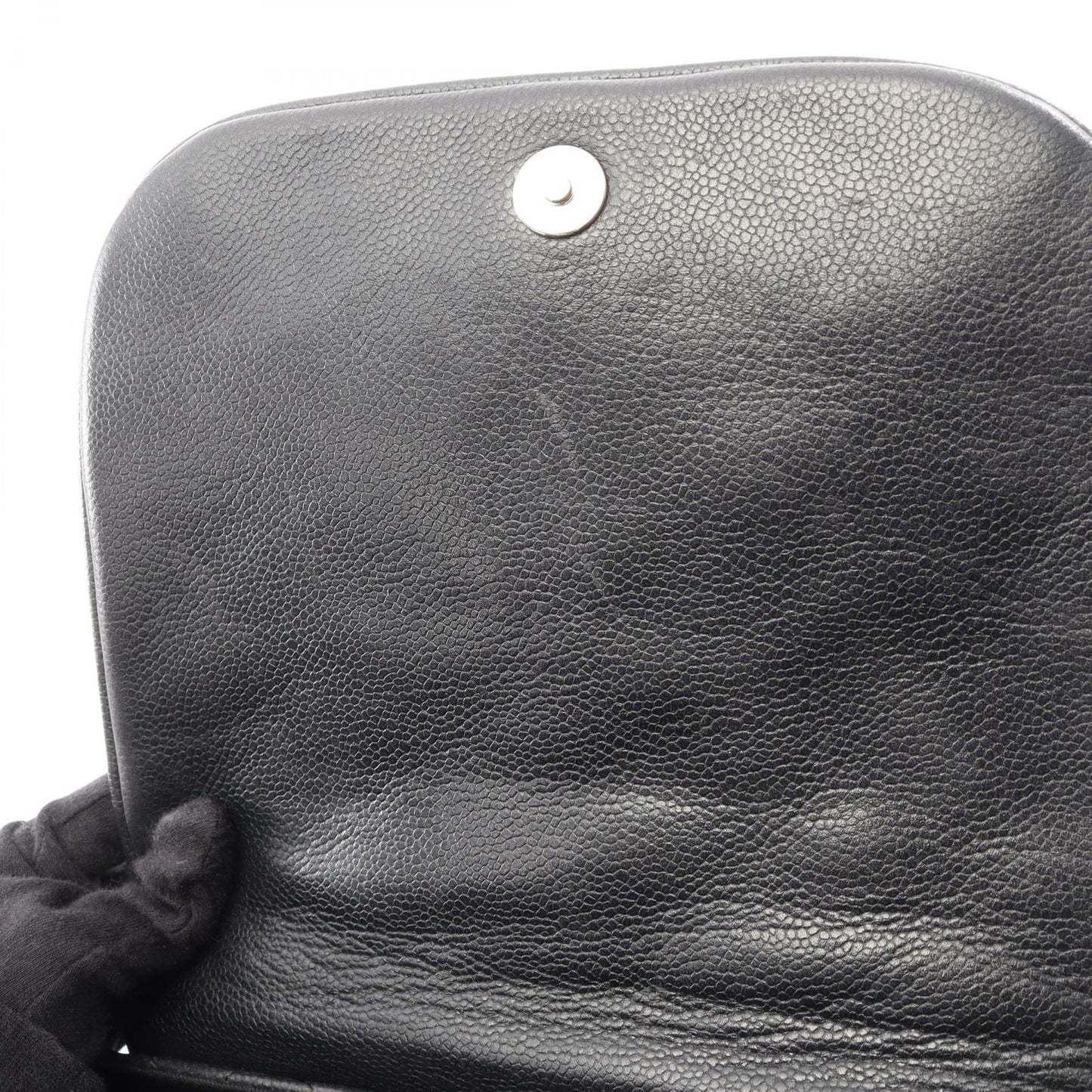 Chanel Shoulder Bag Quilted Black Caviar Leather Chain — view 9