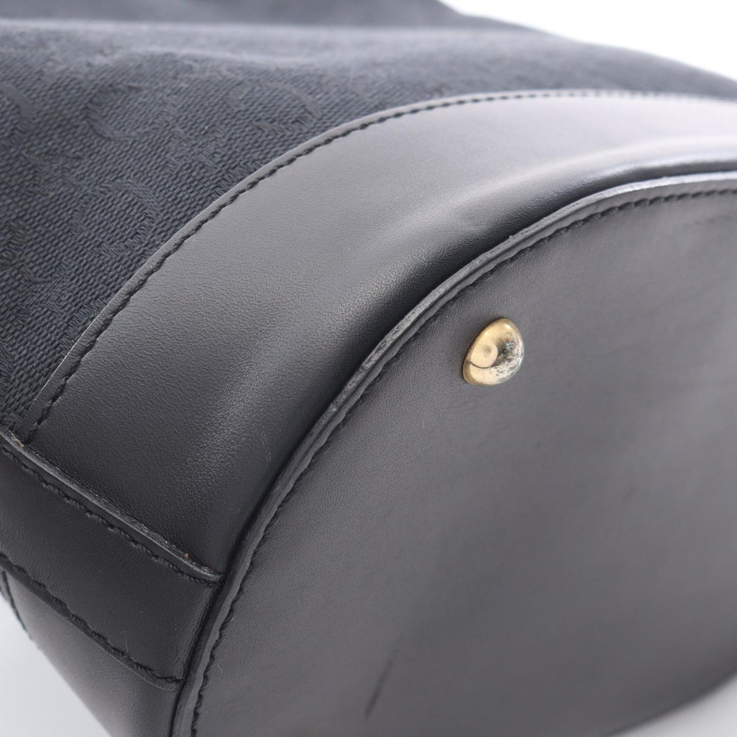 Celine Shoulder Bag Macadam Black Canvas Leather — view 9