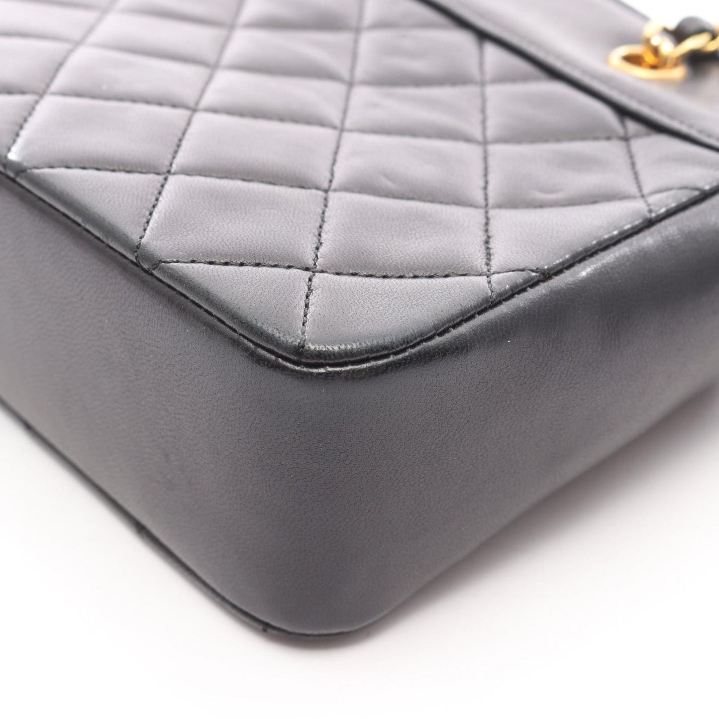 Chanel Handbag Quilted Black Lambskin Chain Bag — view 9