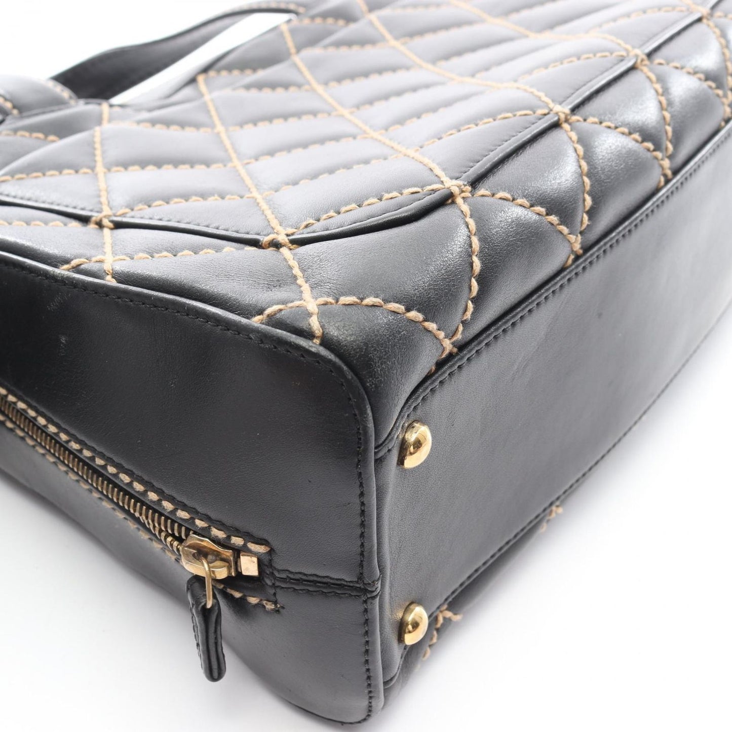 Chanel Handbag Wild Stitch Black Leather — view 9