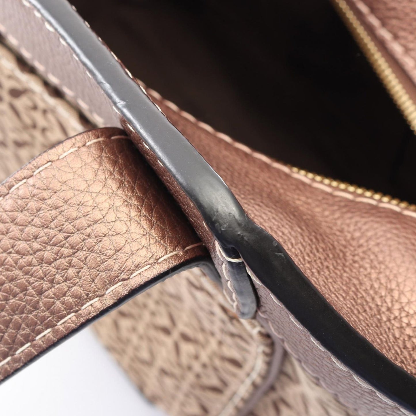 Loewe Handbag New Line Anagram Beige Canvas Leather — view 8