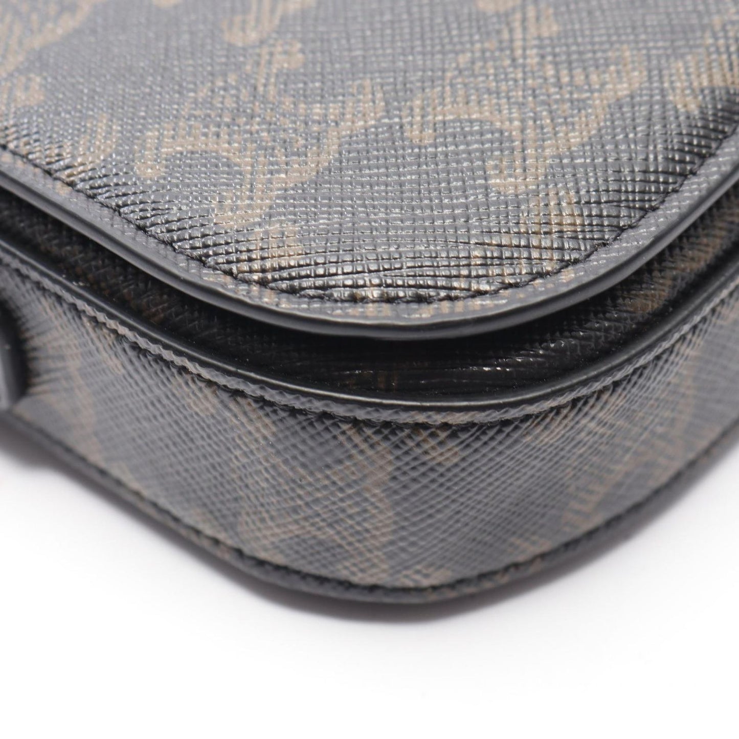 Celine Shoulder Bag Small Triomphe Cross Dark Brown Canvas Leather — view 8
