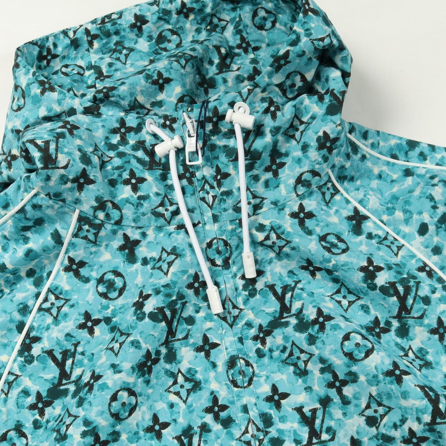 Louis Vuitton Mountain Hoodie Monogram Printed Windbreaker Blue Nylon — view 8