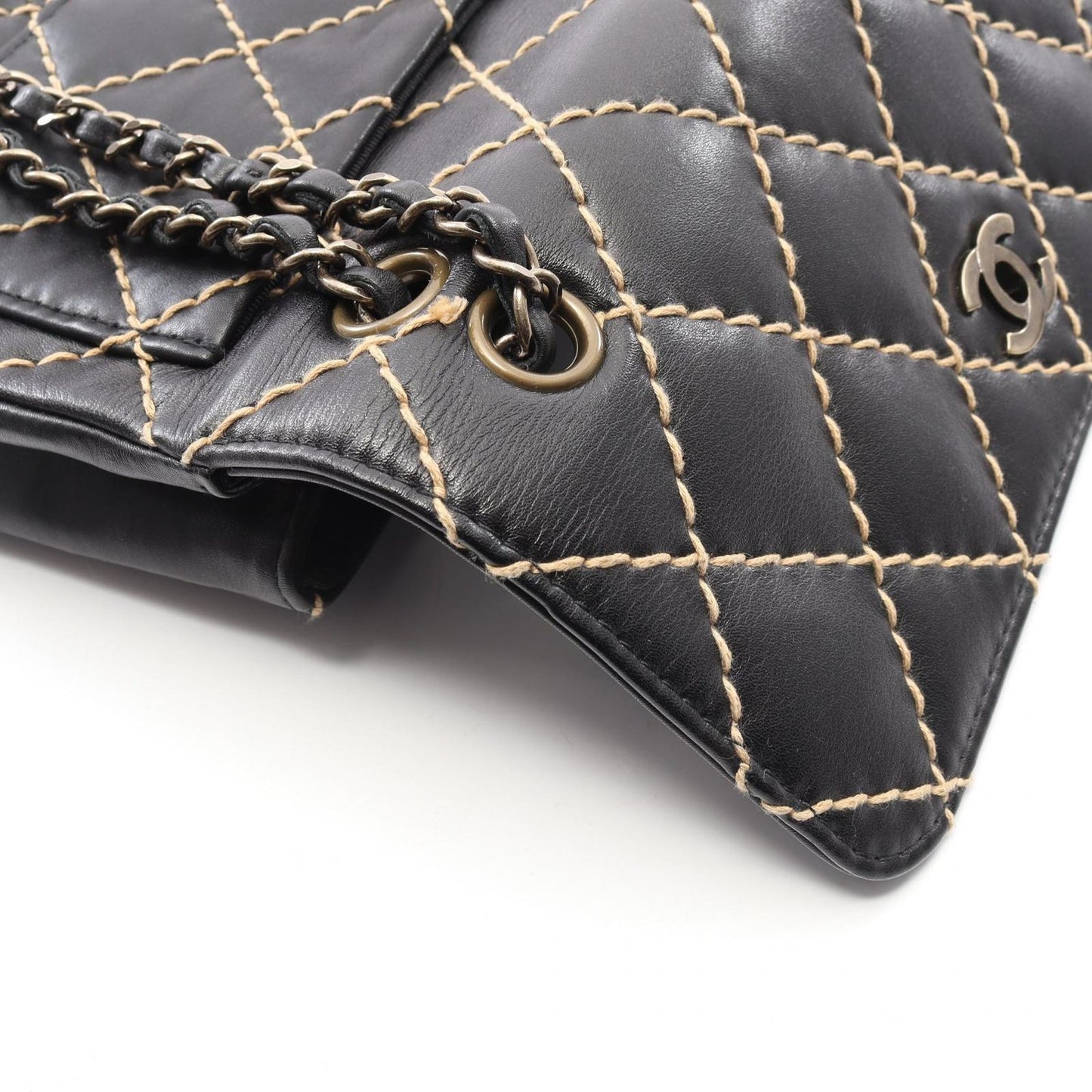 Chanel Shoulder Bag Wild Stitch Black Leather Chain — view 9