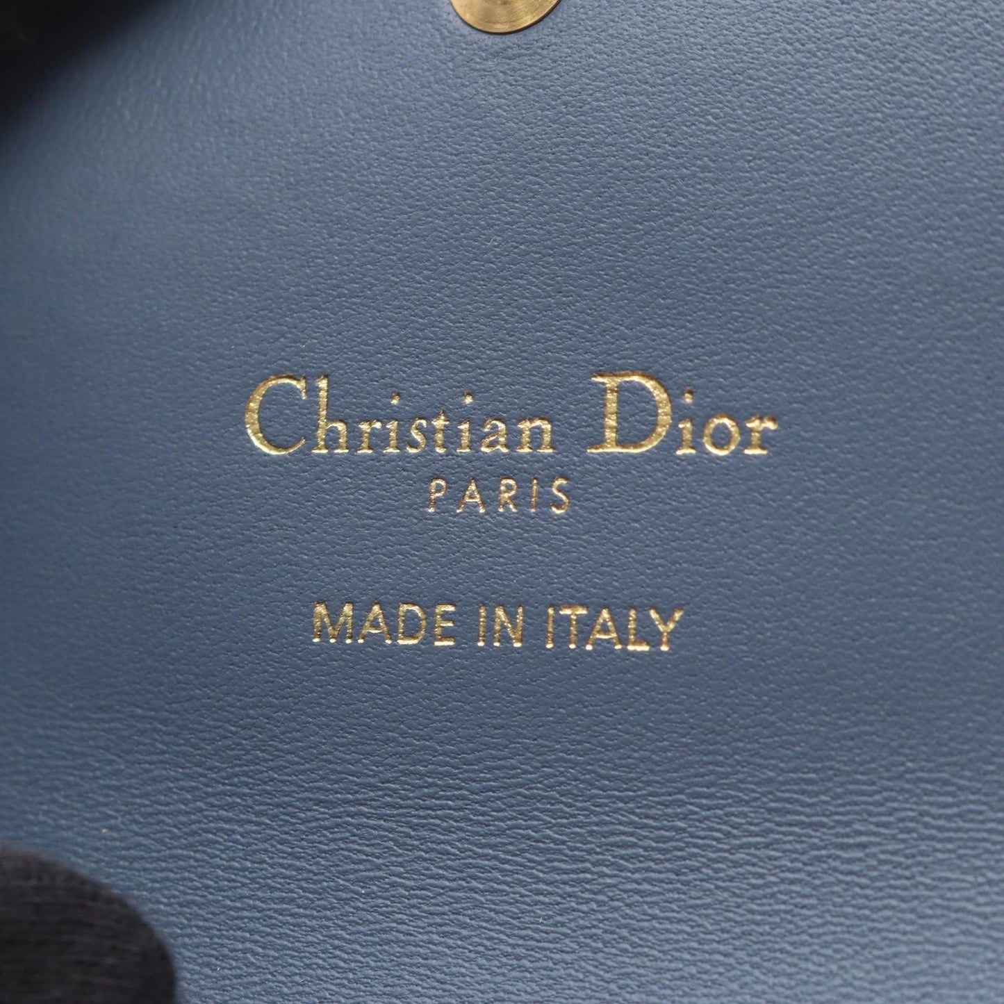 Dior Trifold Wallet Jolie Hibiscus Cannage Blue Leather — view 5