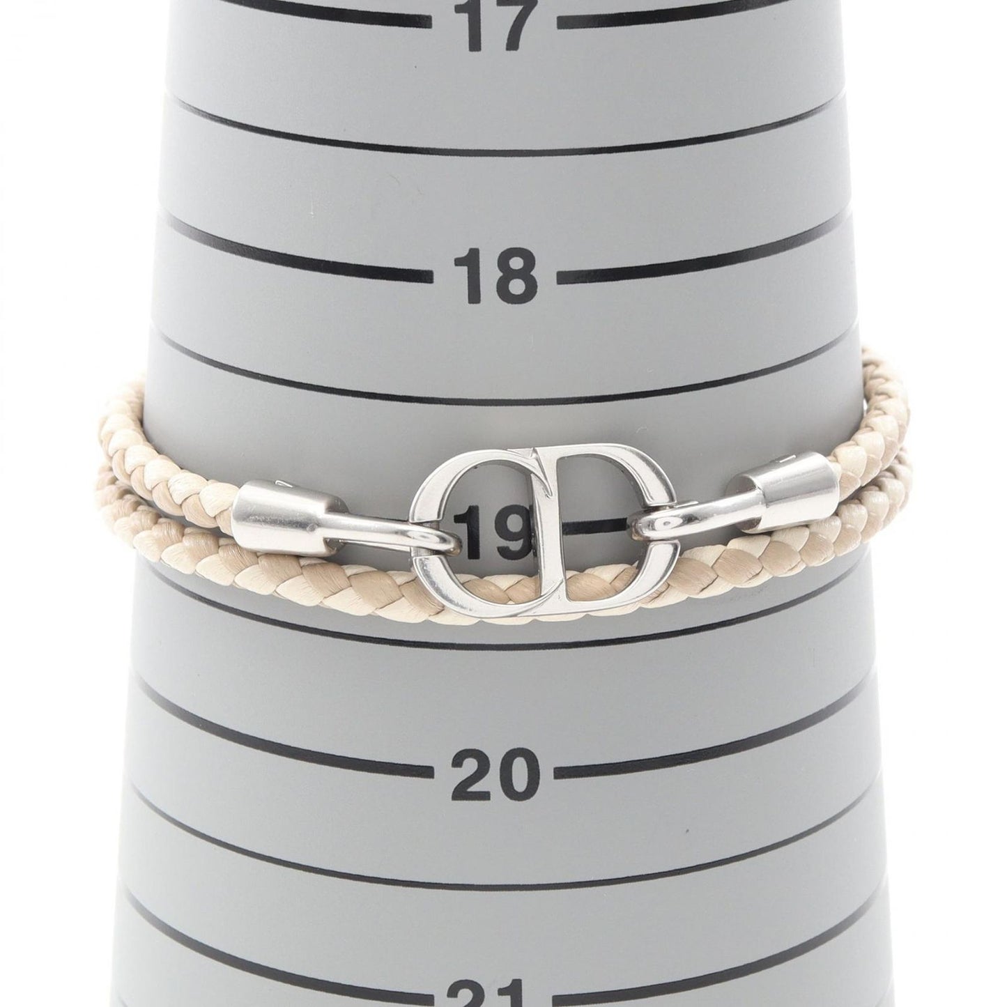 Dior Bracelet CD Icon Braid Leather Double Beige Stainless Steel — view 6