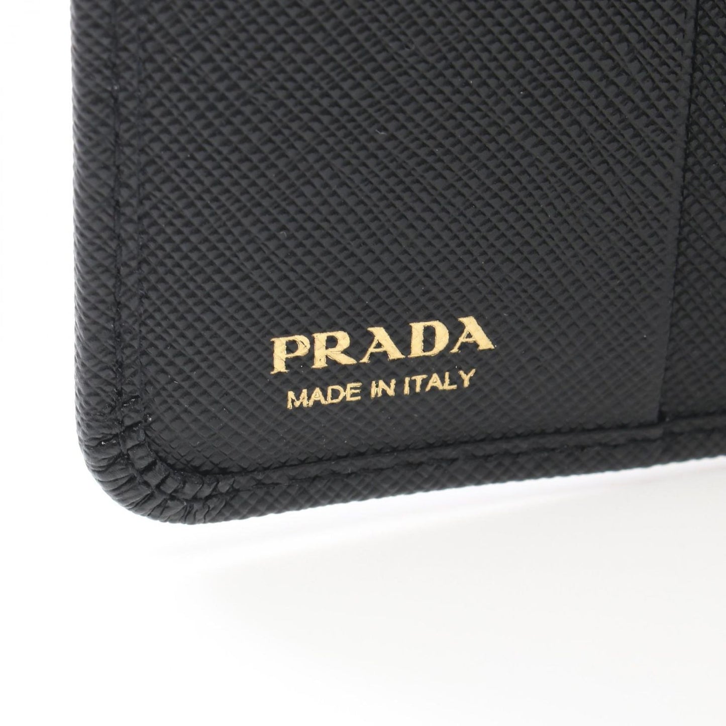Prada Bifold Wallet Saffiano Triang Black Leather — view 5