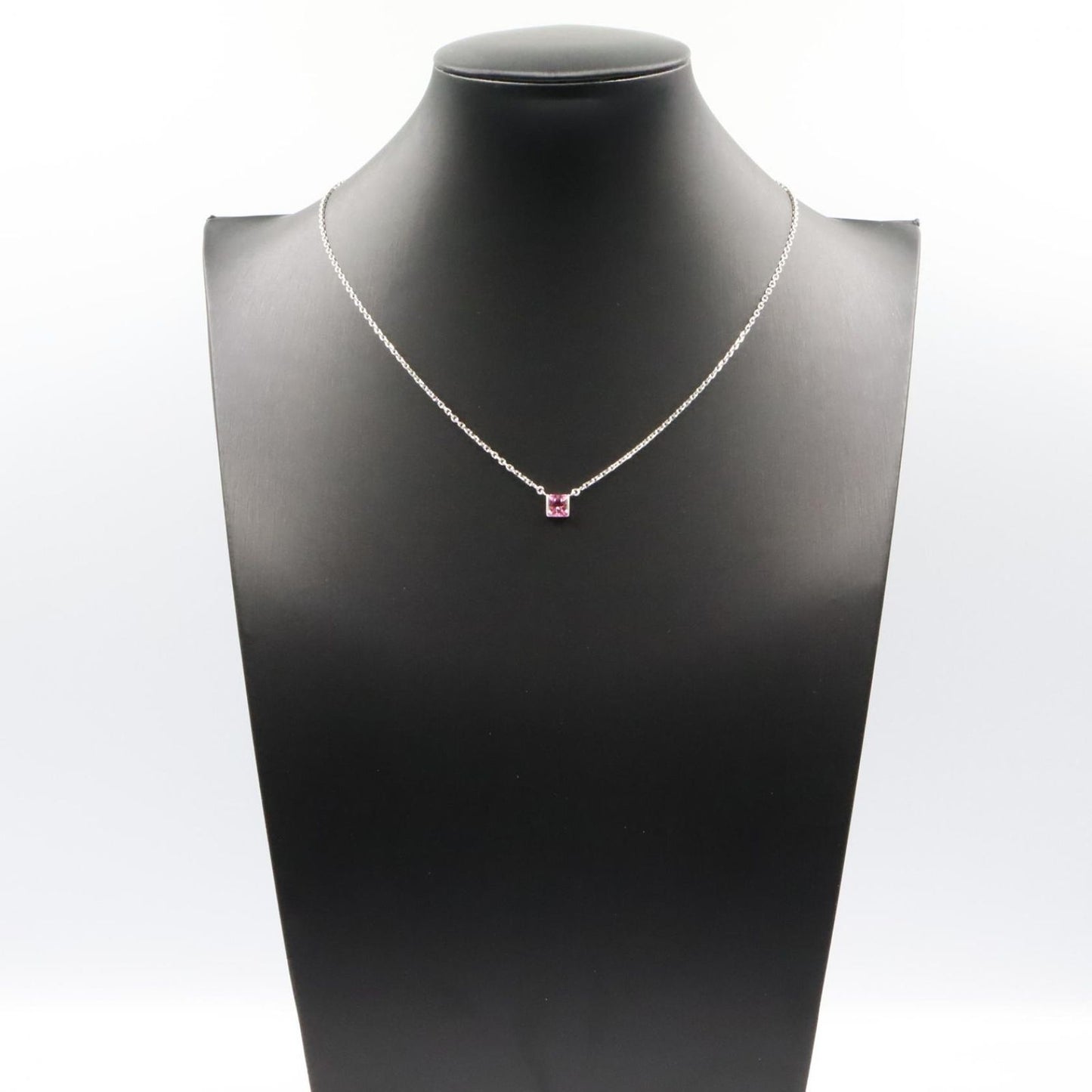 Cartier Necklace Tank Pink Tourmaline 40.5 41 cm 18k White Gold — view 7