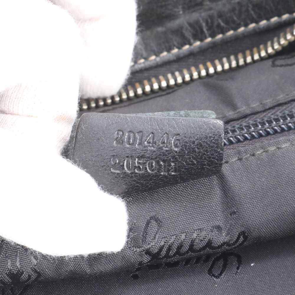 Gucci Guccissima Leather Shoulder Bag Crossbody Black — view 9