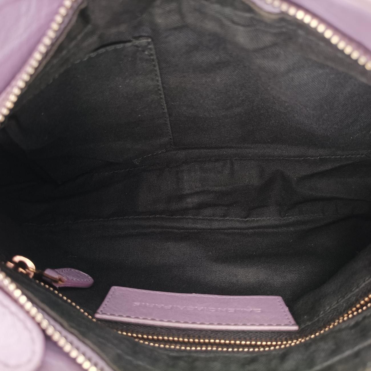 Balenciaga Purple Lambskin .5425 Messenger Bag — view 9