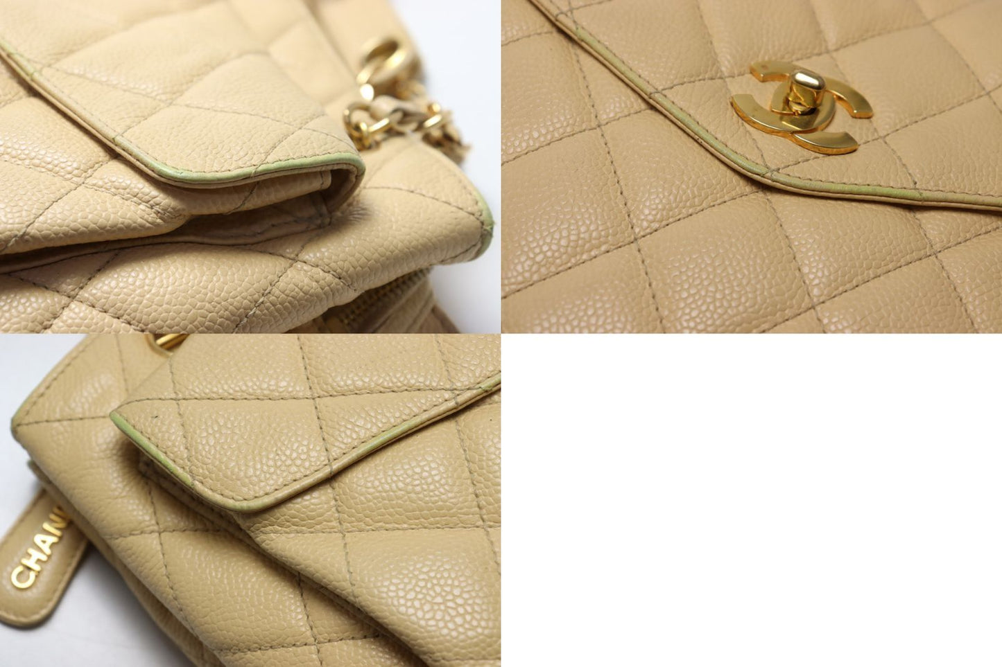 Chanel Stand Quilted Caviar Leather GD Che Handbag — view 9