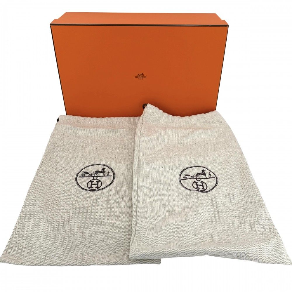 Hermes Sneakers Bouncing Shoes 39.5 Leather Suede Rubber Beige White — view 9