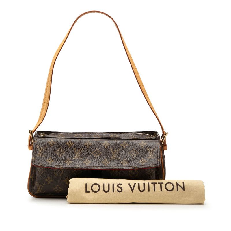 Louis Vuitton Monogram MM Shoulder Bag Brown Leather — view 7