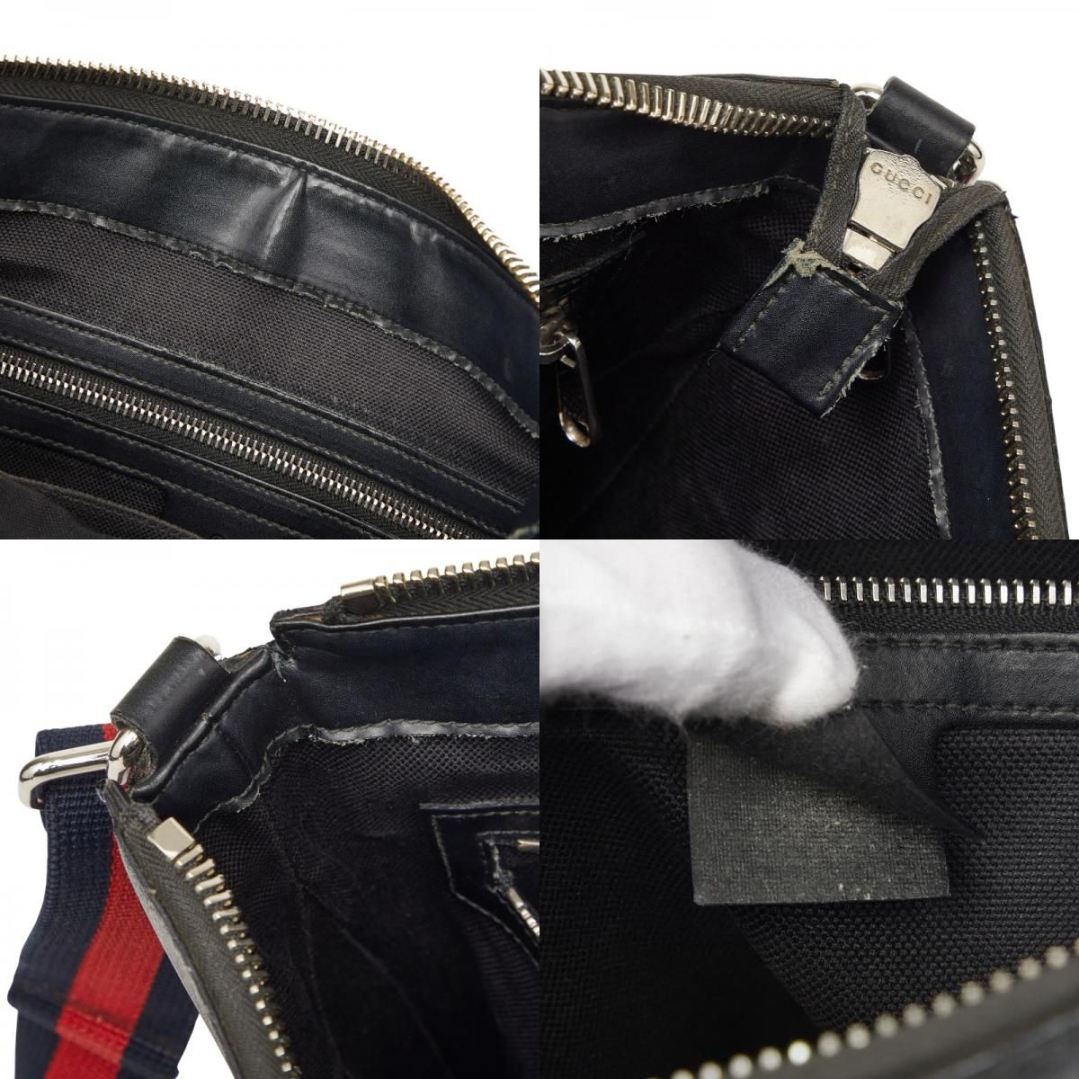 Gucci GG Crossbody Shoulder Bag Black Leather — view 9