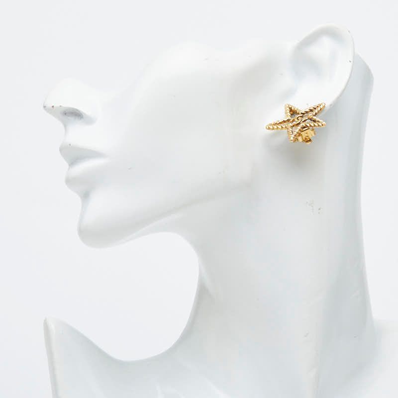 Chanel CC Logo Star Motif Earrings Gold Plating — view 5