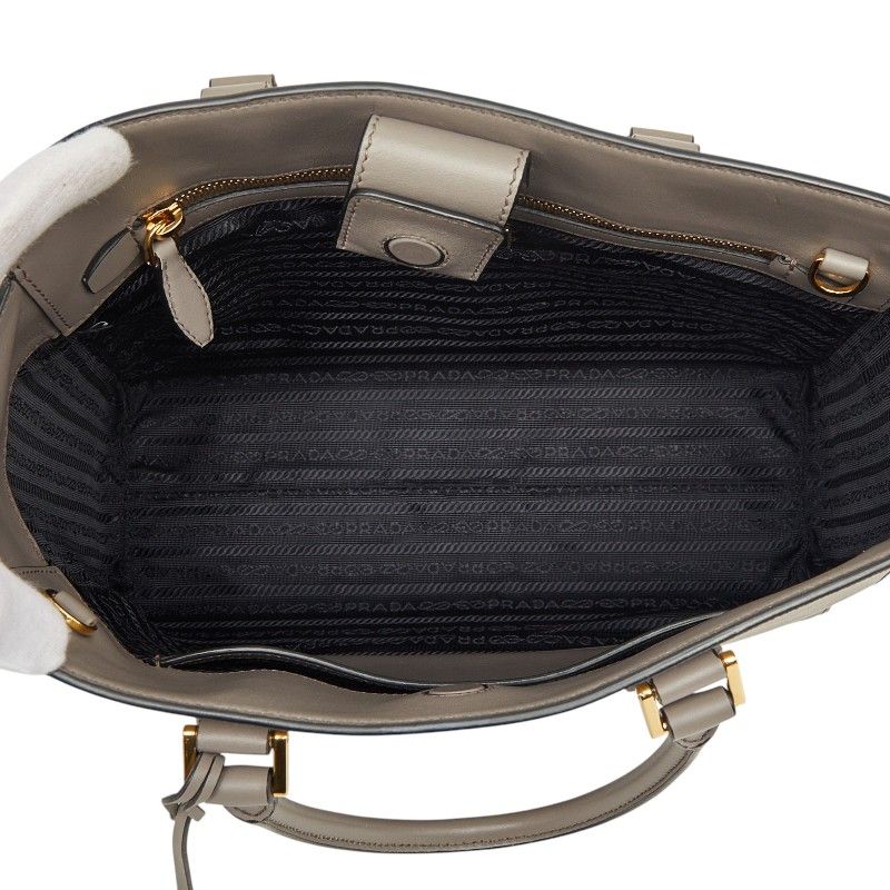 Prada 2-Way Shoulder Bag Gray Ju Saffiano Leather — view 9