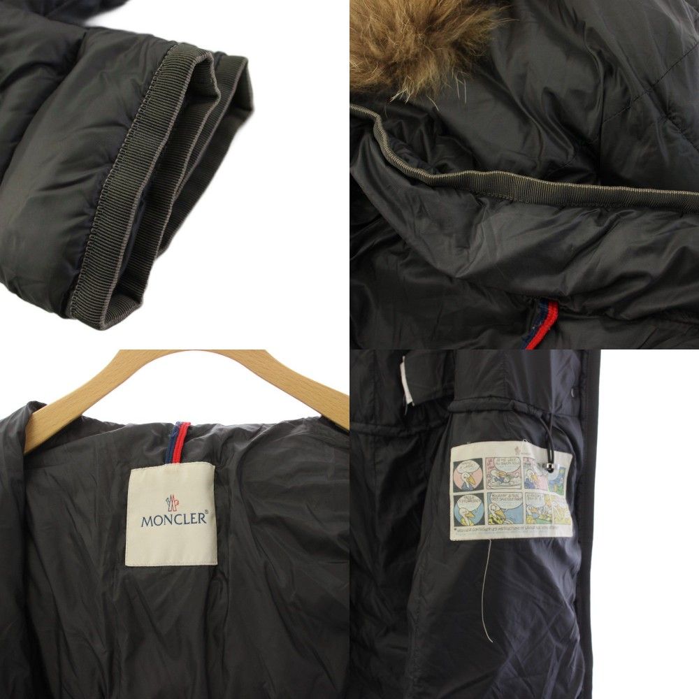 Moncler Hermifur Down Jacket Coat Long Hoodie Rakuenfa 0 Gray — view 8