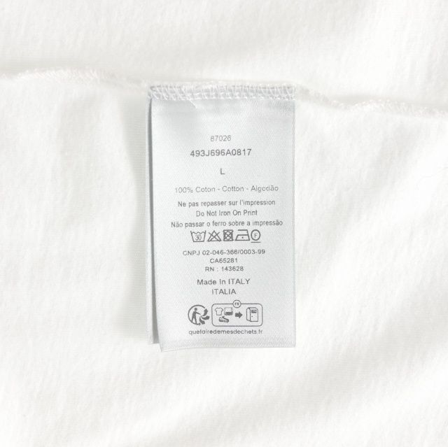 Dior Handwritten Ringflower Crew Neck T-Shirt Short Sleeve White — view 8