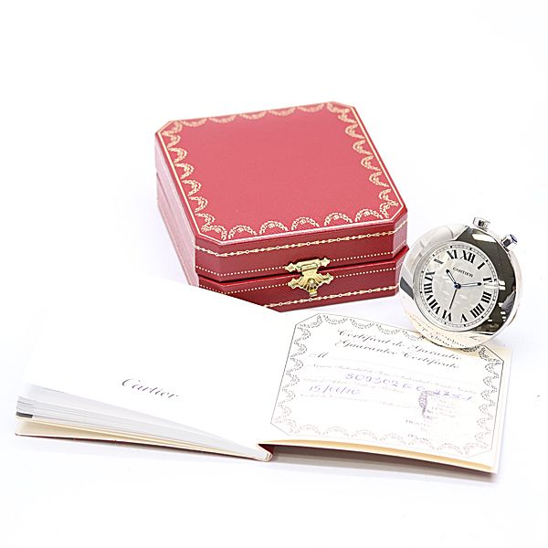Cartier Travel Clock Quartz Silver Dial Table — view 4
