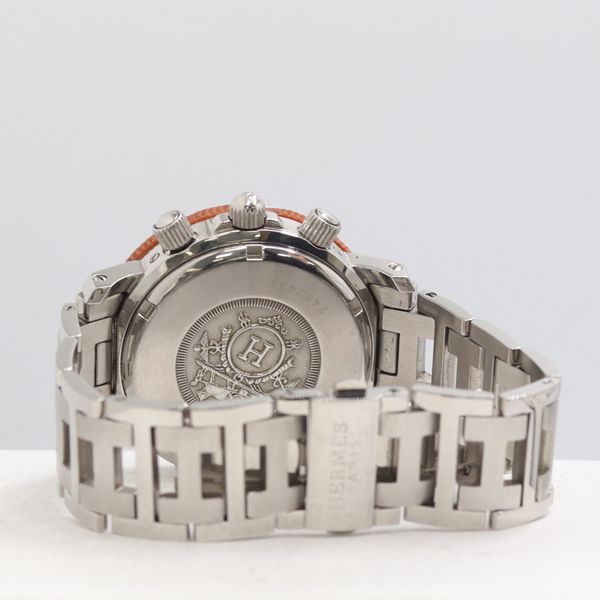 Hermes Clipper Quartz Date Orange Dial Watch Nam — view 4