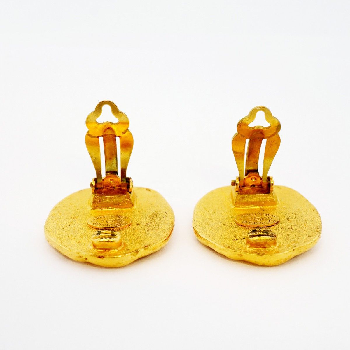 Chanel Earrings Vintage CC Logo Gold Plated — view 6