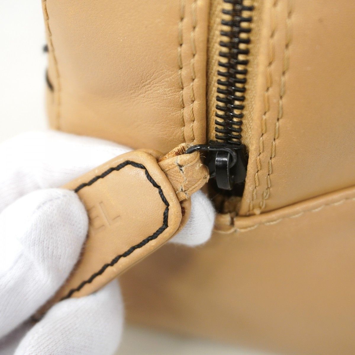 Chanel Handbag Wild Stitch Lambskin Brown Black Gold — view 9