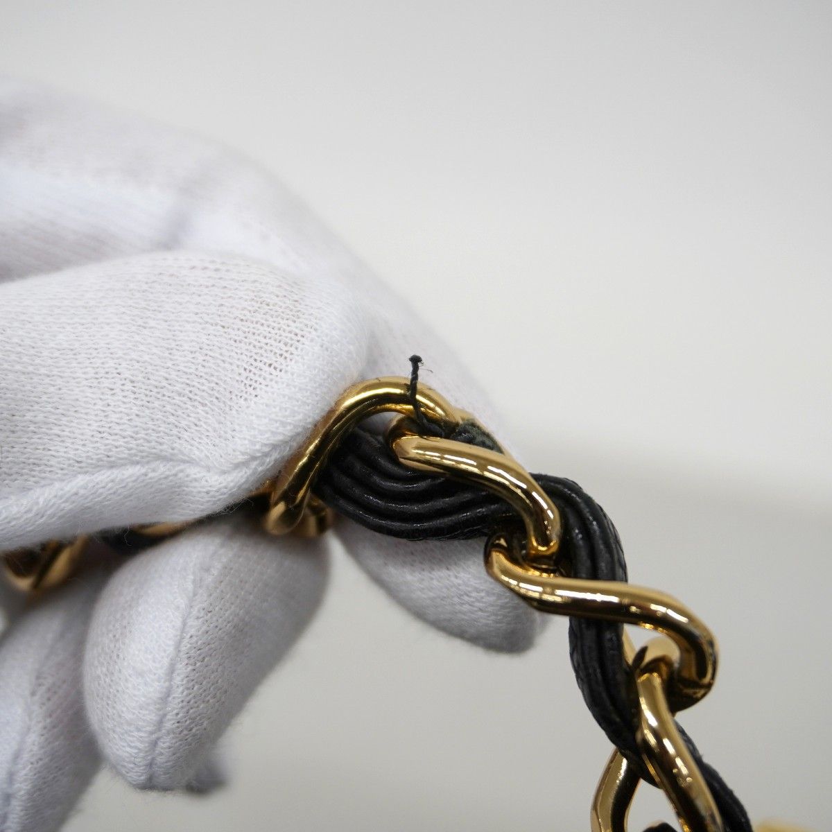 Chanel Chain Tote Quilted Caviar Leather Black Gold — view 9