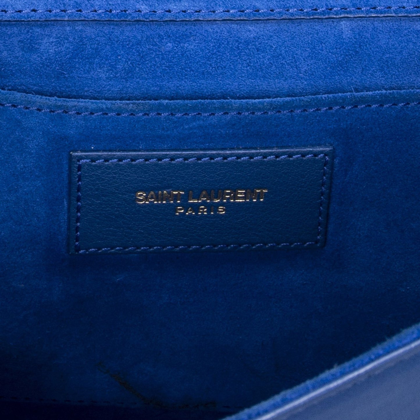 Saint Laurent Yves Line Clutch Blue Calfskin Leather — view 5