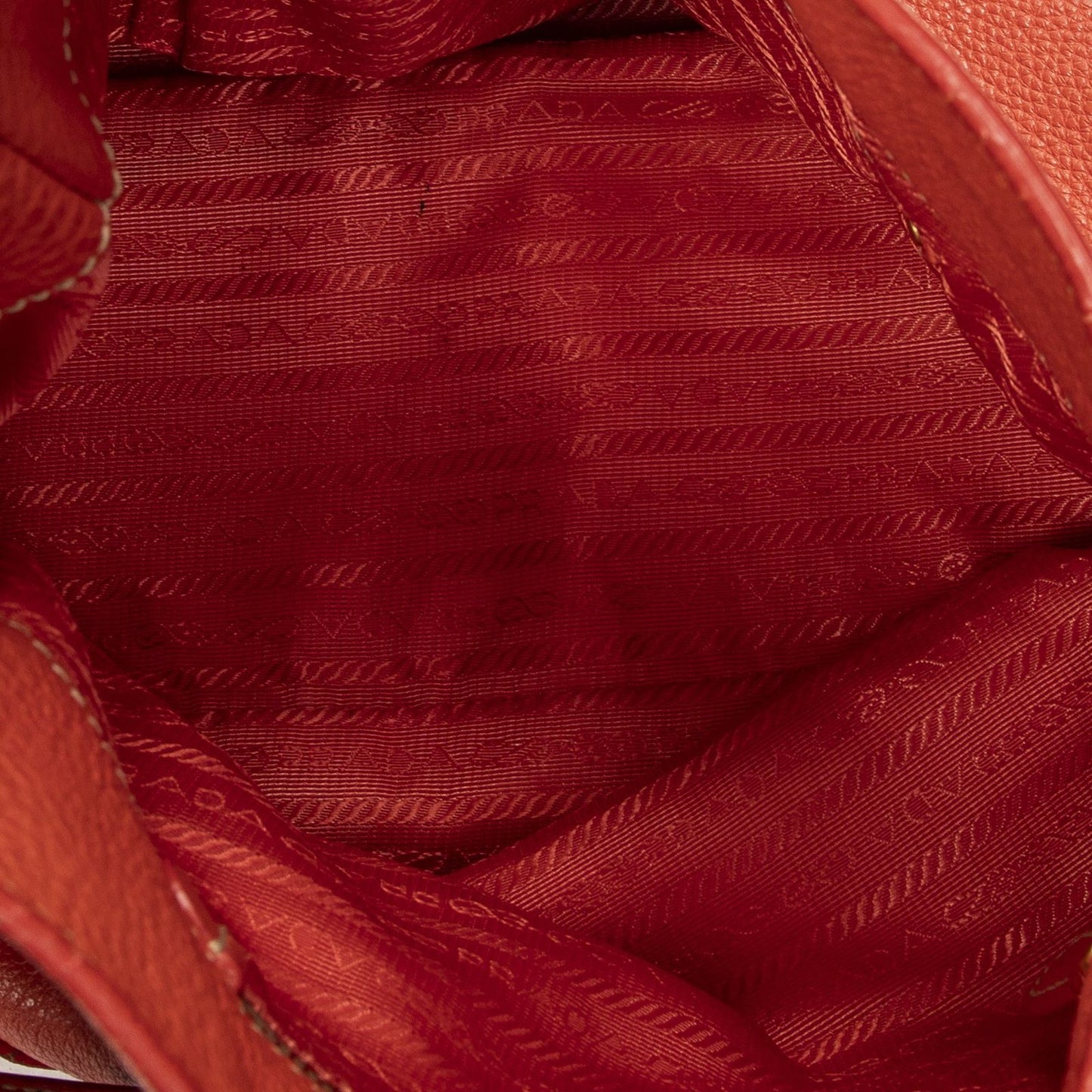 Prada Side Pocket Ring Orange Vitello Daino — view 9