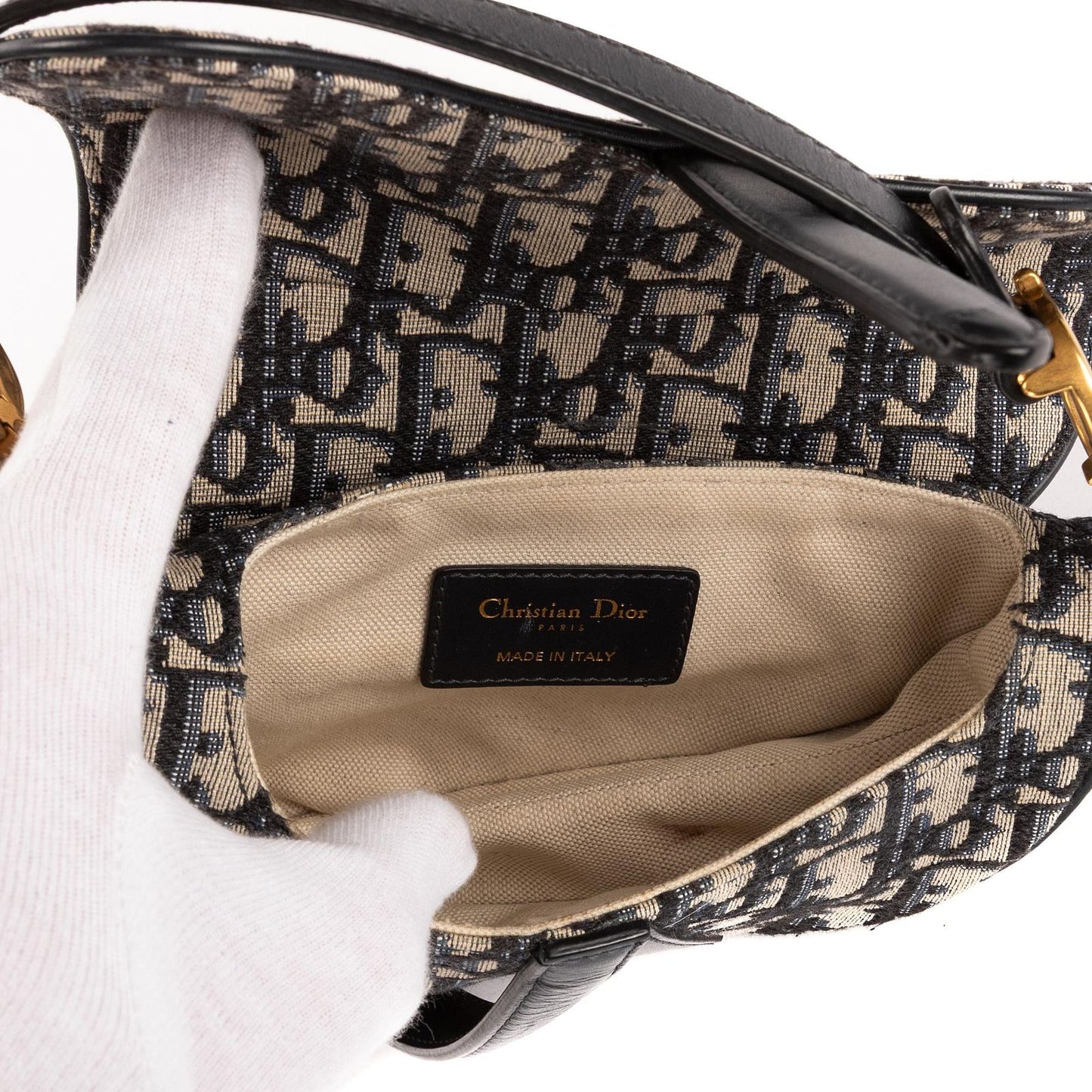 Dior Oblique Saddle Navy Diorissimo Canvas — view 9