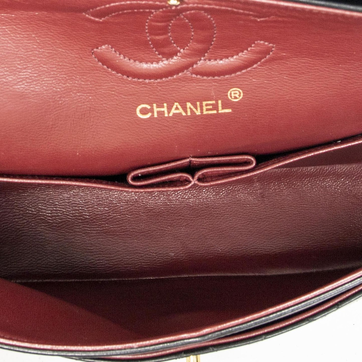 Chanel Quilted Double Flap Black Lambskin Leather — view 9