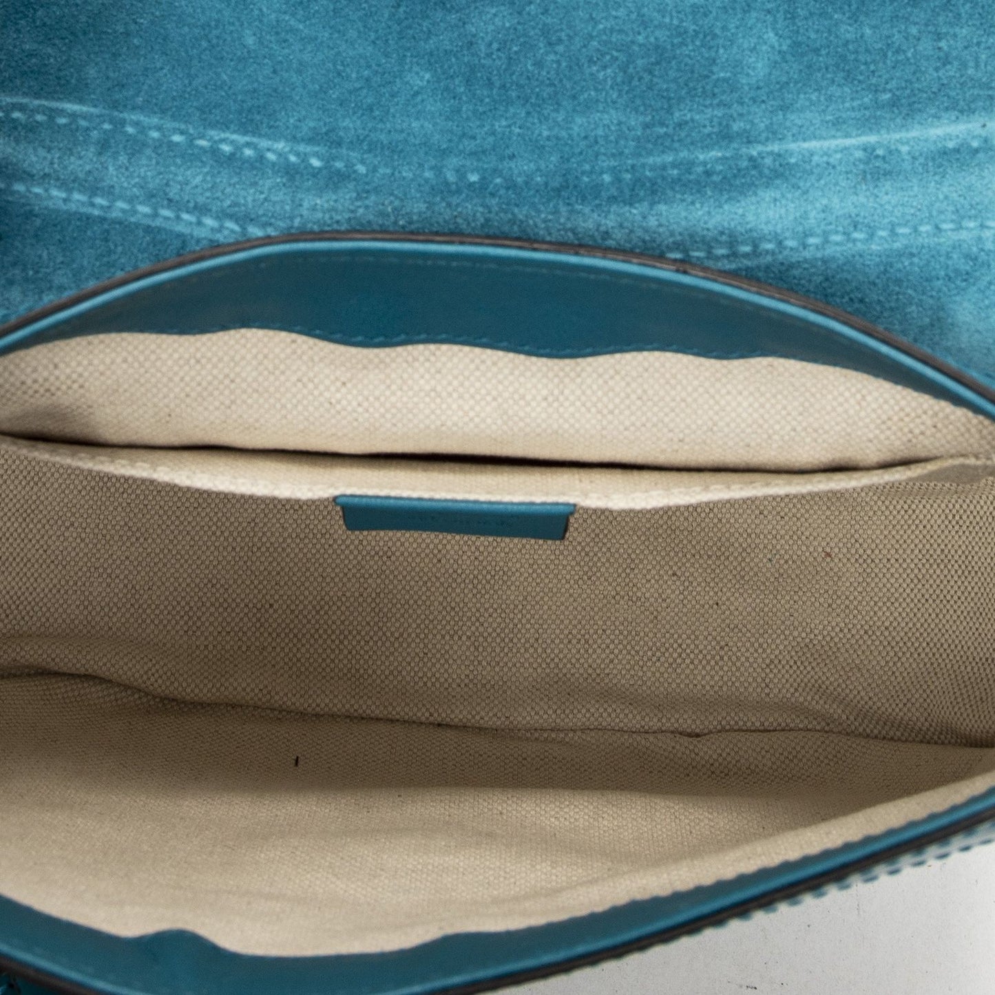 Gucci Small Faux Crossbody Teal Micro Guccissima Patent Leather — view 9
