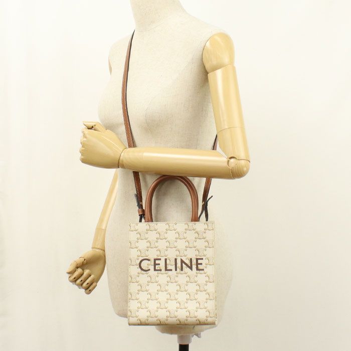 Celine Mini Vertical Cover Triomphe Canvas Handbag — view 7