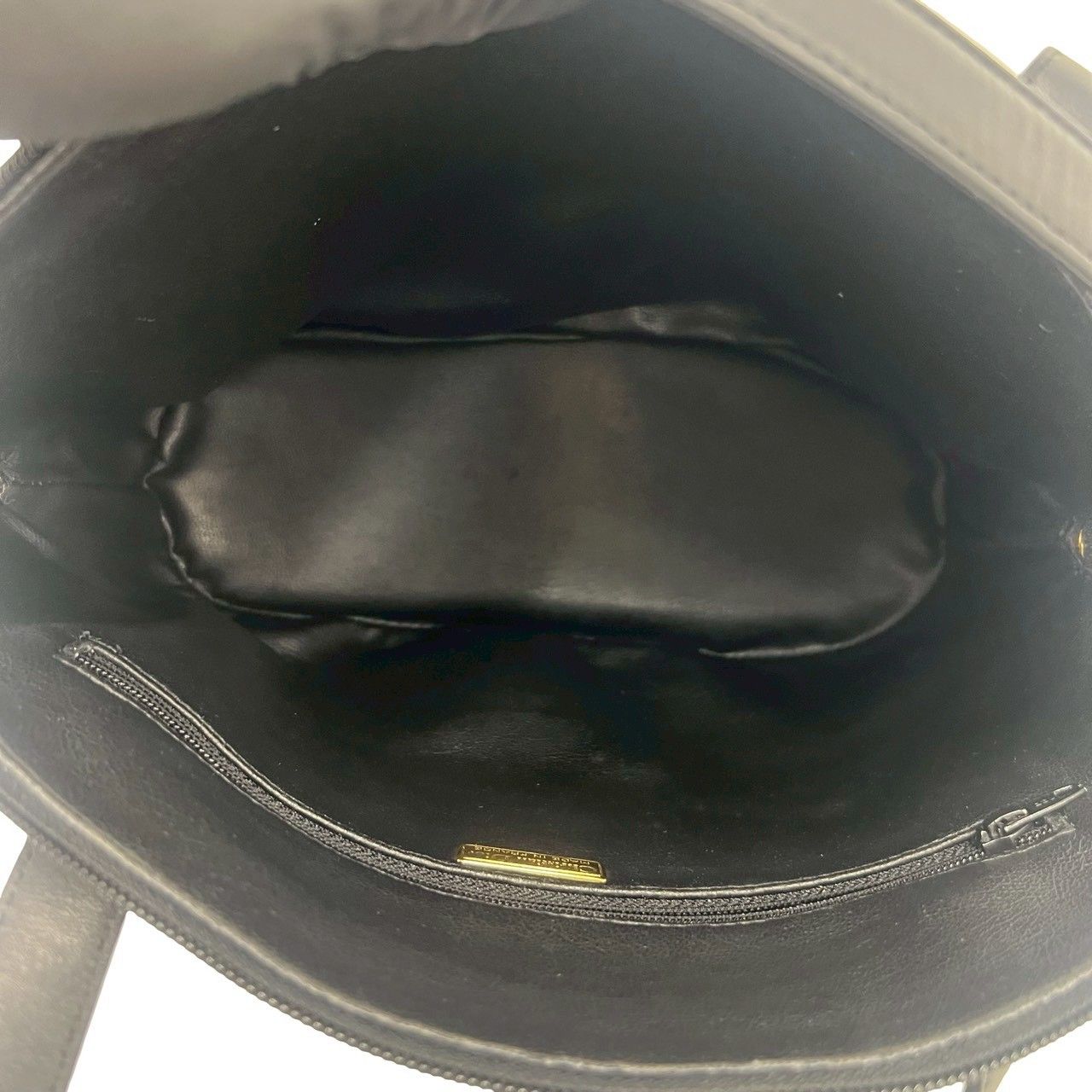 Dior Vintage CD Logo Leather Tote Shoulder Bag Black — view 9