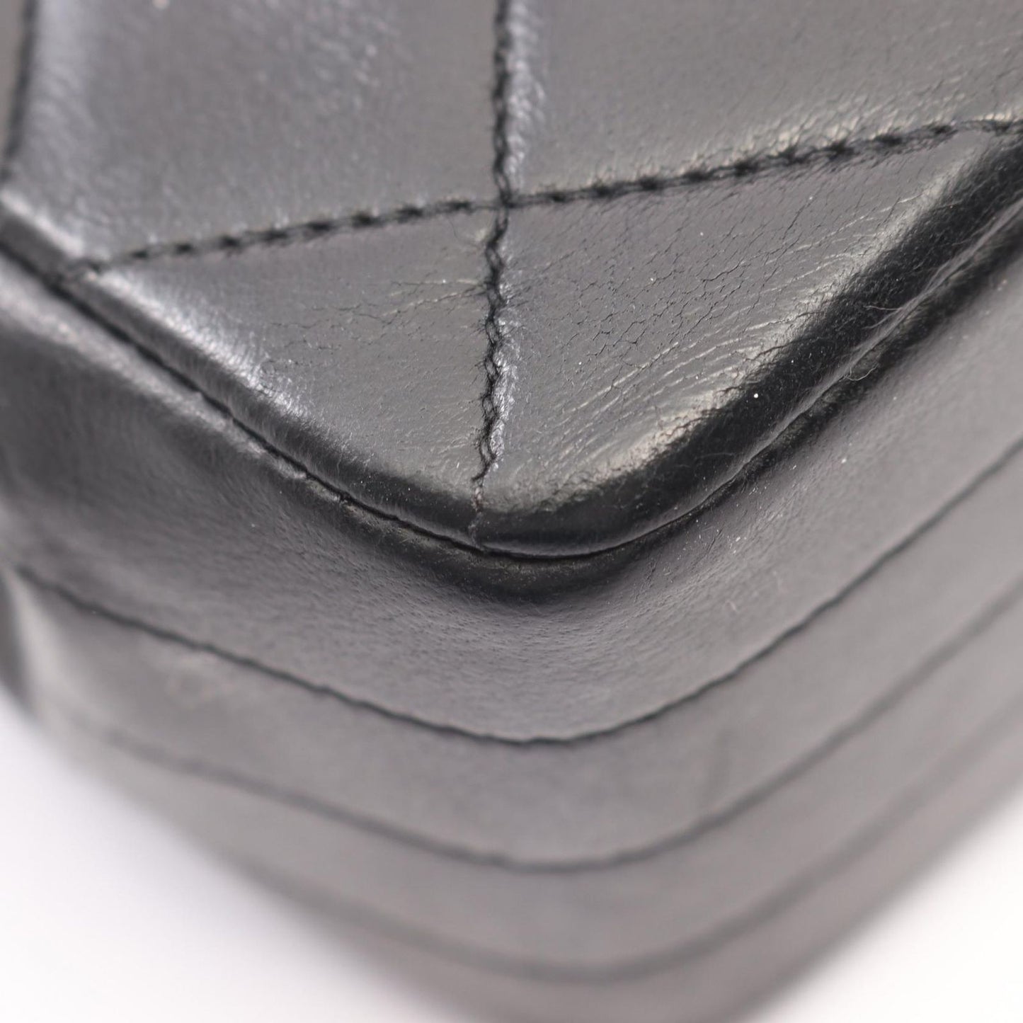 Chanel Shoulder Bag Quilted Vintage Black Lambskin Chain — view 9