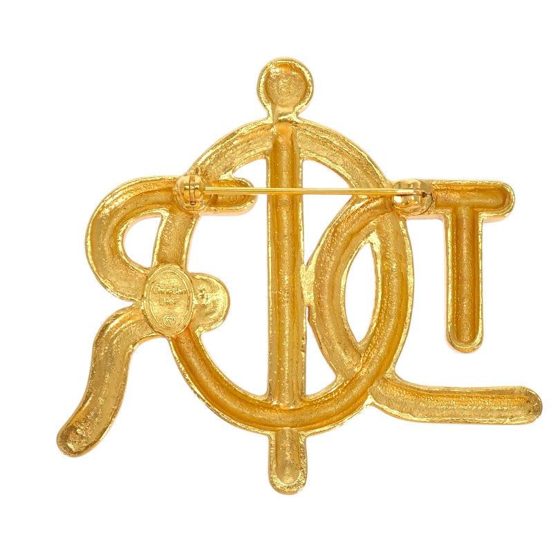 Dior Emblem Logo Vintage Brooch Metal Gold — view 9