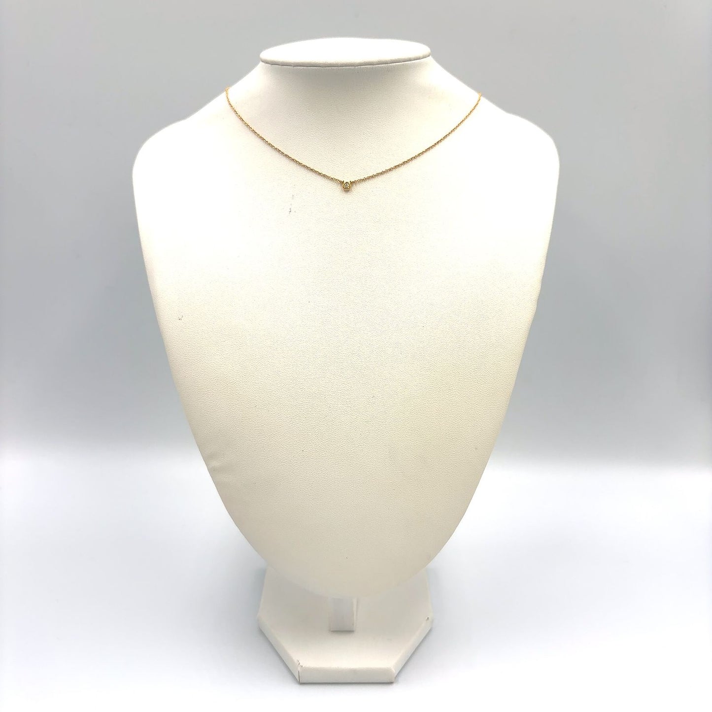 Tiffany & Co Diamond by the Yard Single Yellow Gold Clear Necklace — view 9