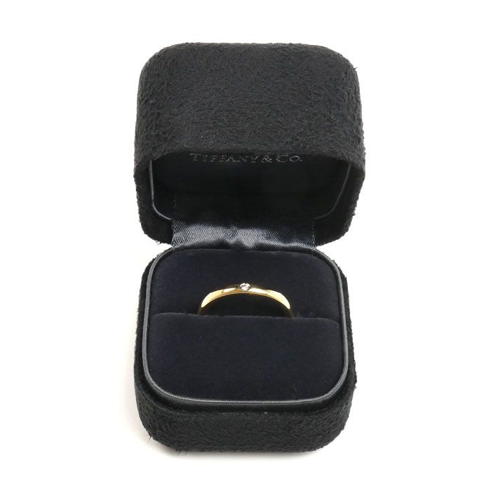 Tiffany & Co 18k Yellow Gold Stacking Band Ring Diamond — view 8
