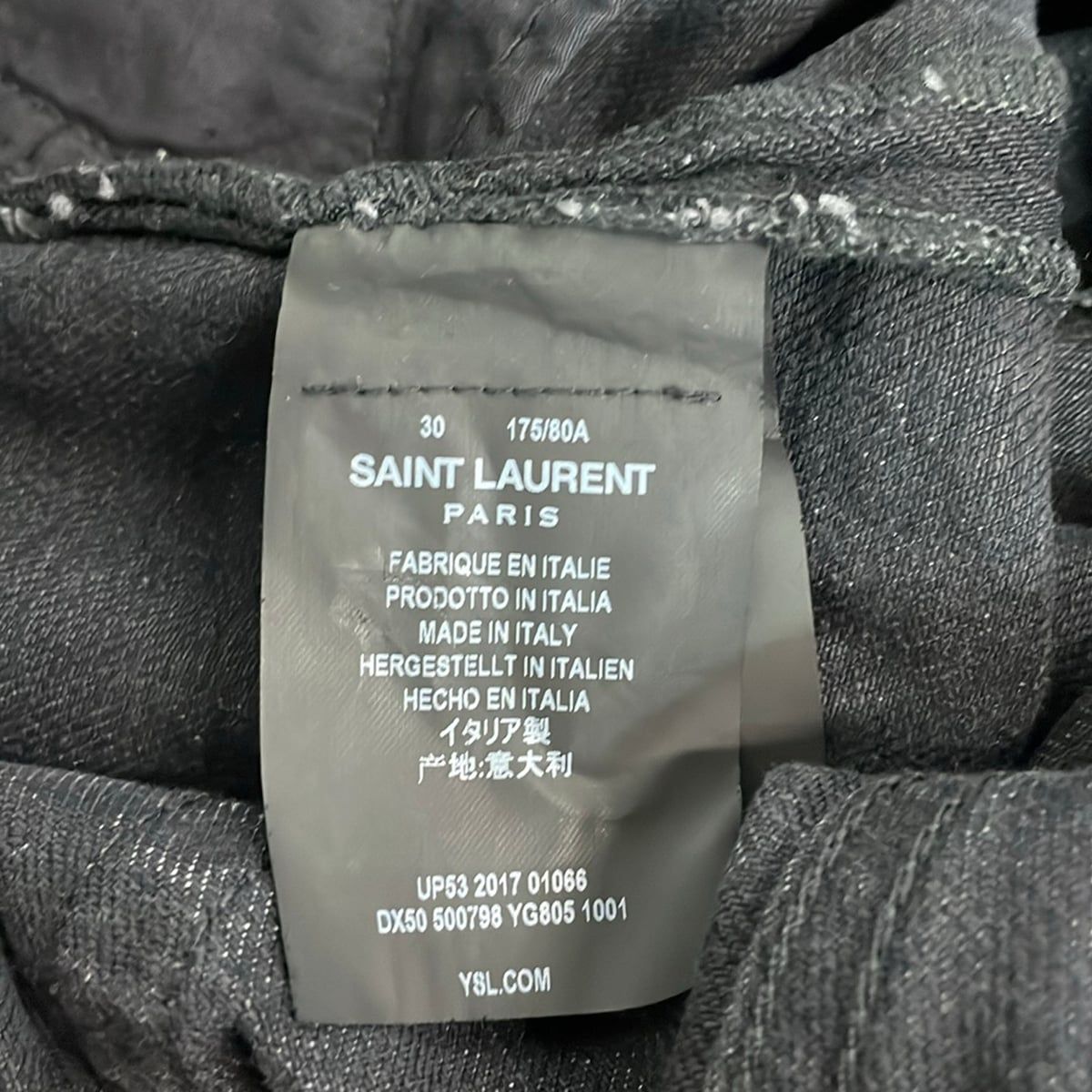 Saint Laurent Paris Jeans 30 Black Half Distressed — view 5