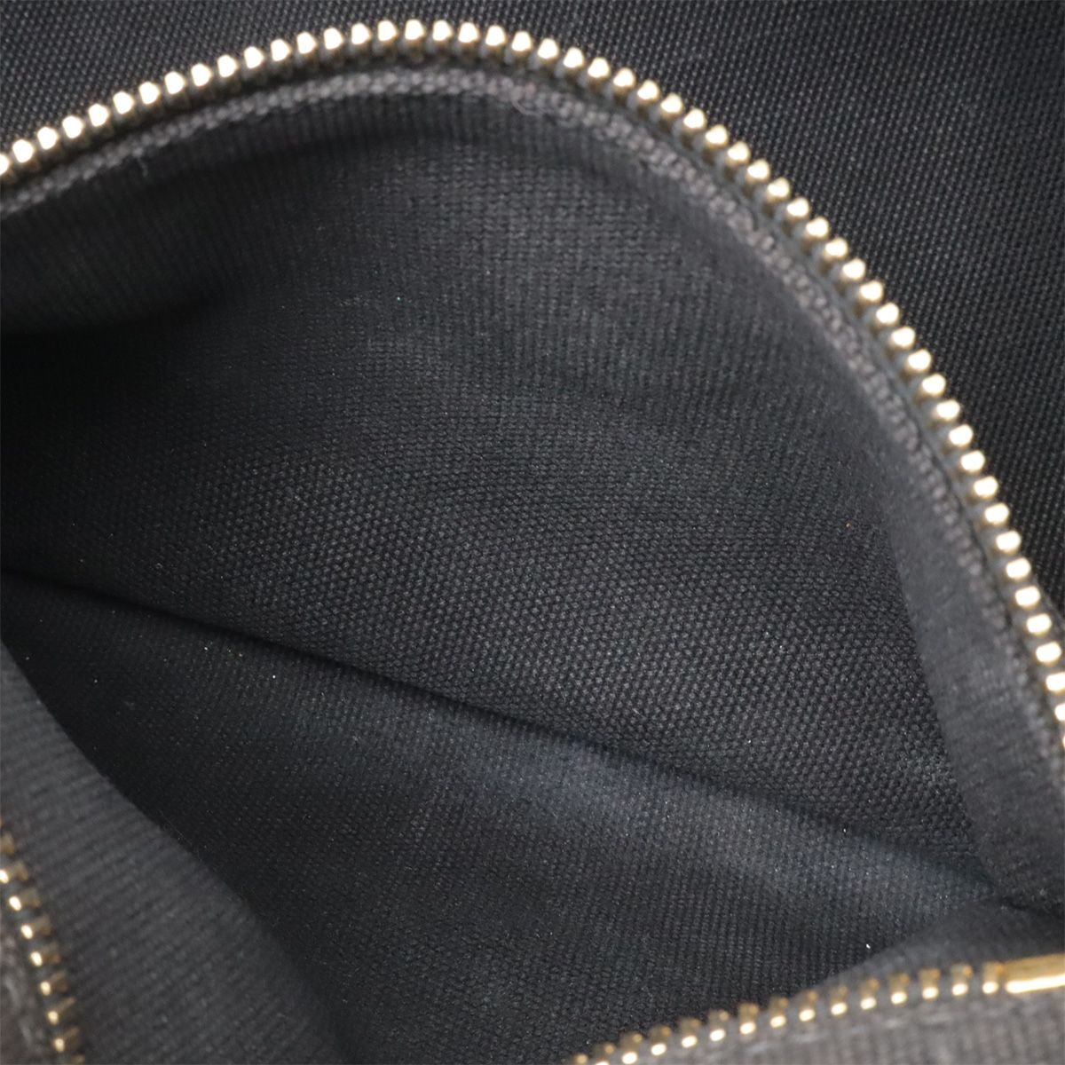 Prada Canapa 2-Way Shoulder Bag Crossbody Canvas Nero Black Gold — view 9