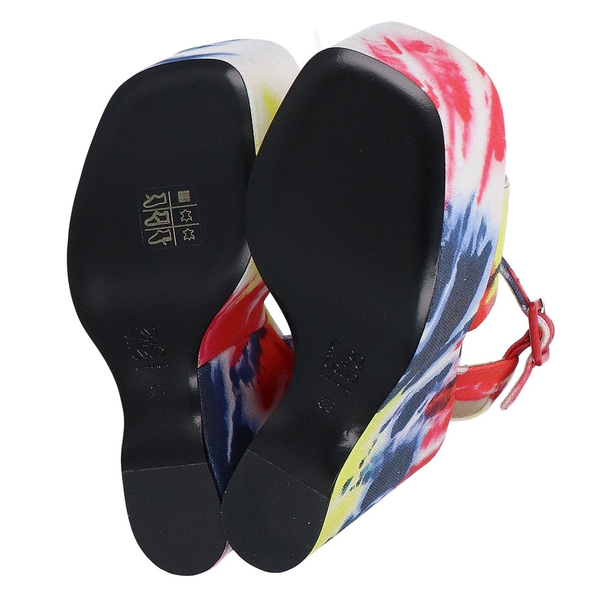 Loewe Tie Dye Canvas Wedge Sandals — view 6