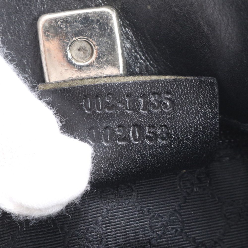 Gucci 002 Leather Tote Shoulder Hand Black Eie — view 9