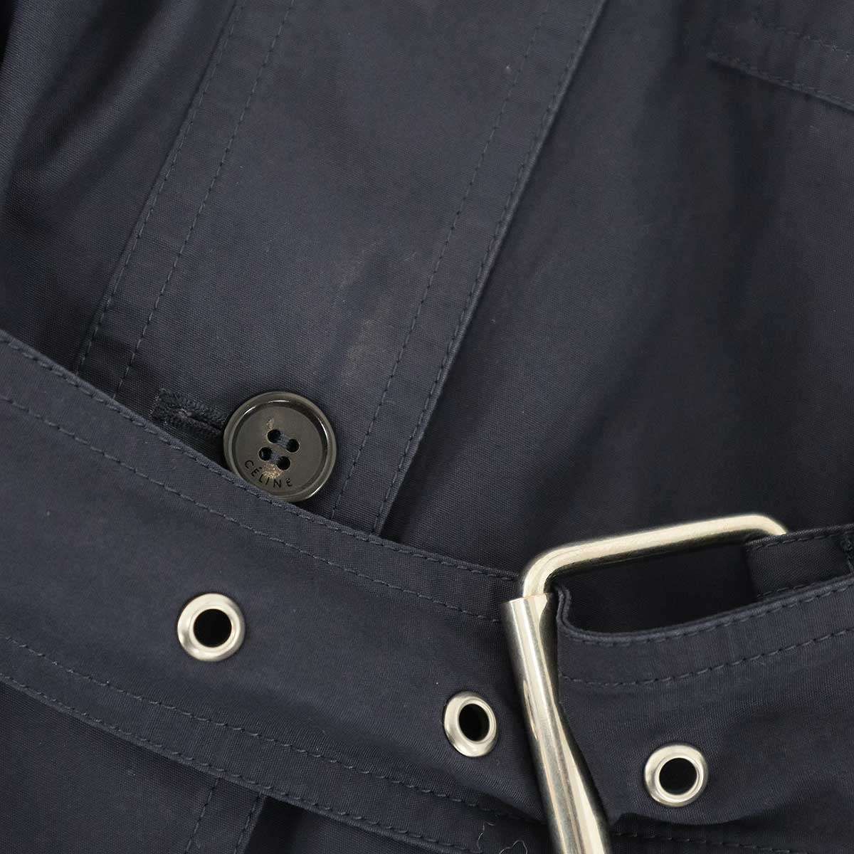 Celine by Phoebe Philo Belted Trench Coat 2 Navy 36 — view 7