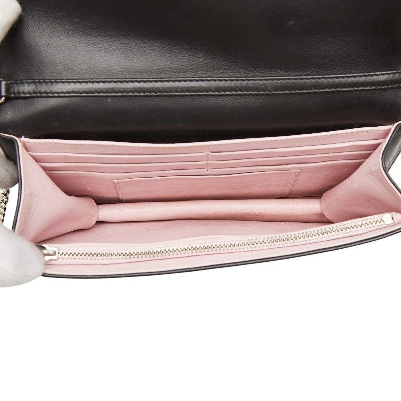 Dior Crossbody Chain Patch Shoulder Bag Black Pink Leather Sequins — view 9