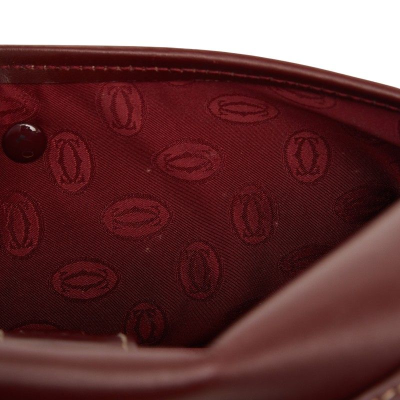 Cartier Must Line Shoulder Bag Wine Red Bordeaux Leather — view 9