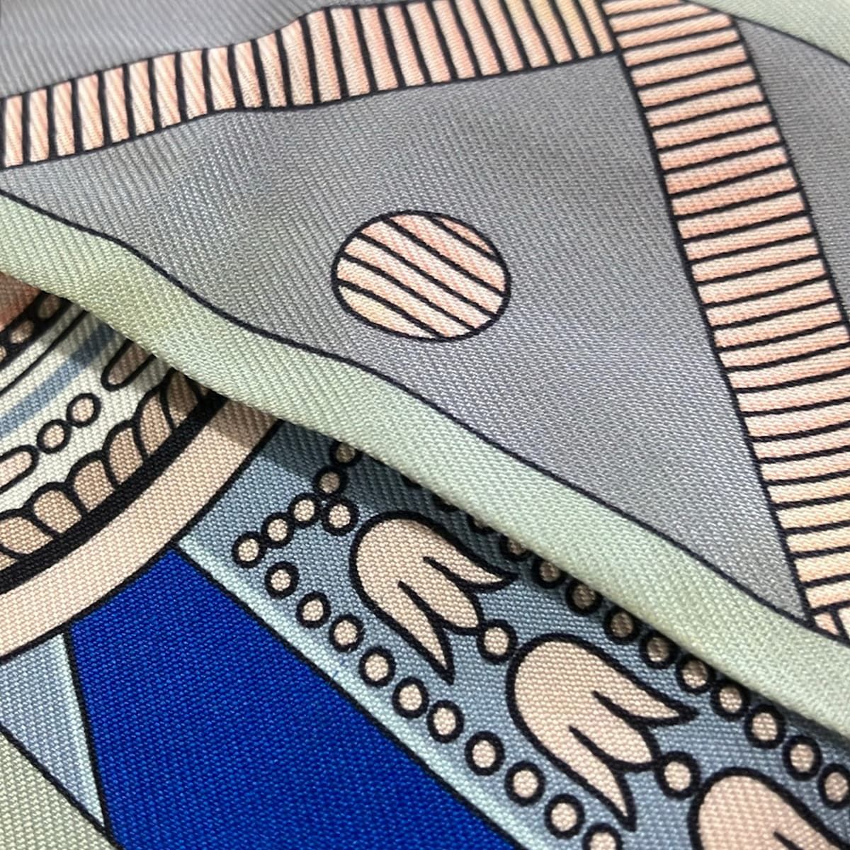 Hermes Scarf Tiri Gray Blue Multi Balade en Berline — view 6