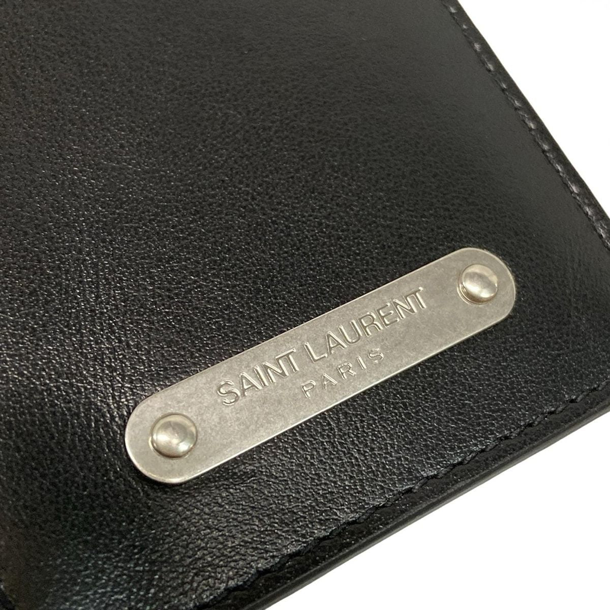 Saint Laurent Paris Coin Case Black Fragment Leather — view 6