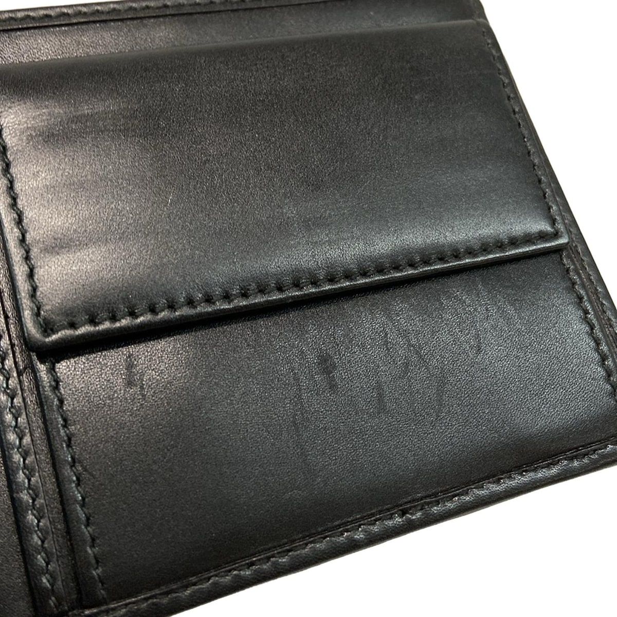 Bvlgari Bifold Wallet Gray Black Leather — view 6